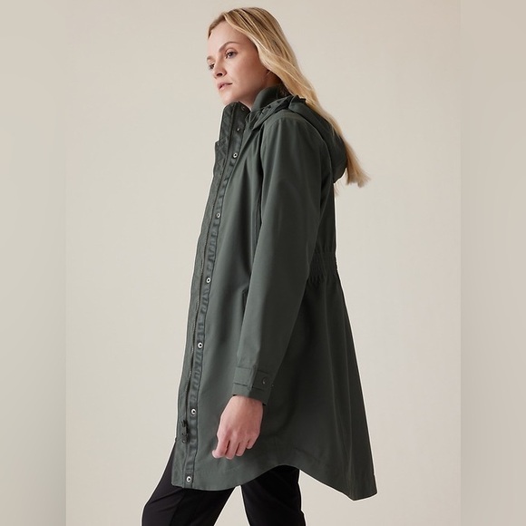 Athleta Rainout Sutra Bali Green Long Trench 3X - Picture 3 of 12